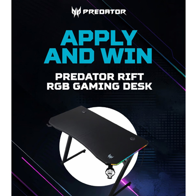 Win a Predator Rift RGB Gaming Desk